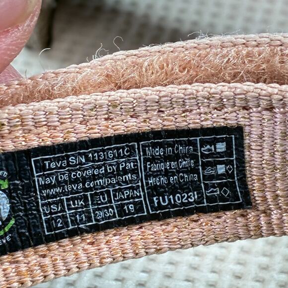 Teva Original Universal Metallic Pink Adjustable Sandals 1131611C Youth Size 12 - Picture 8 of 9